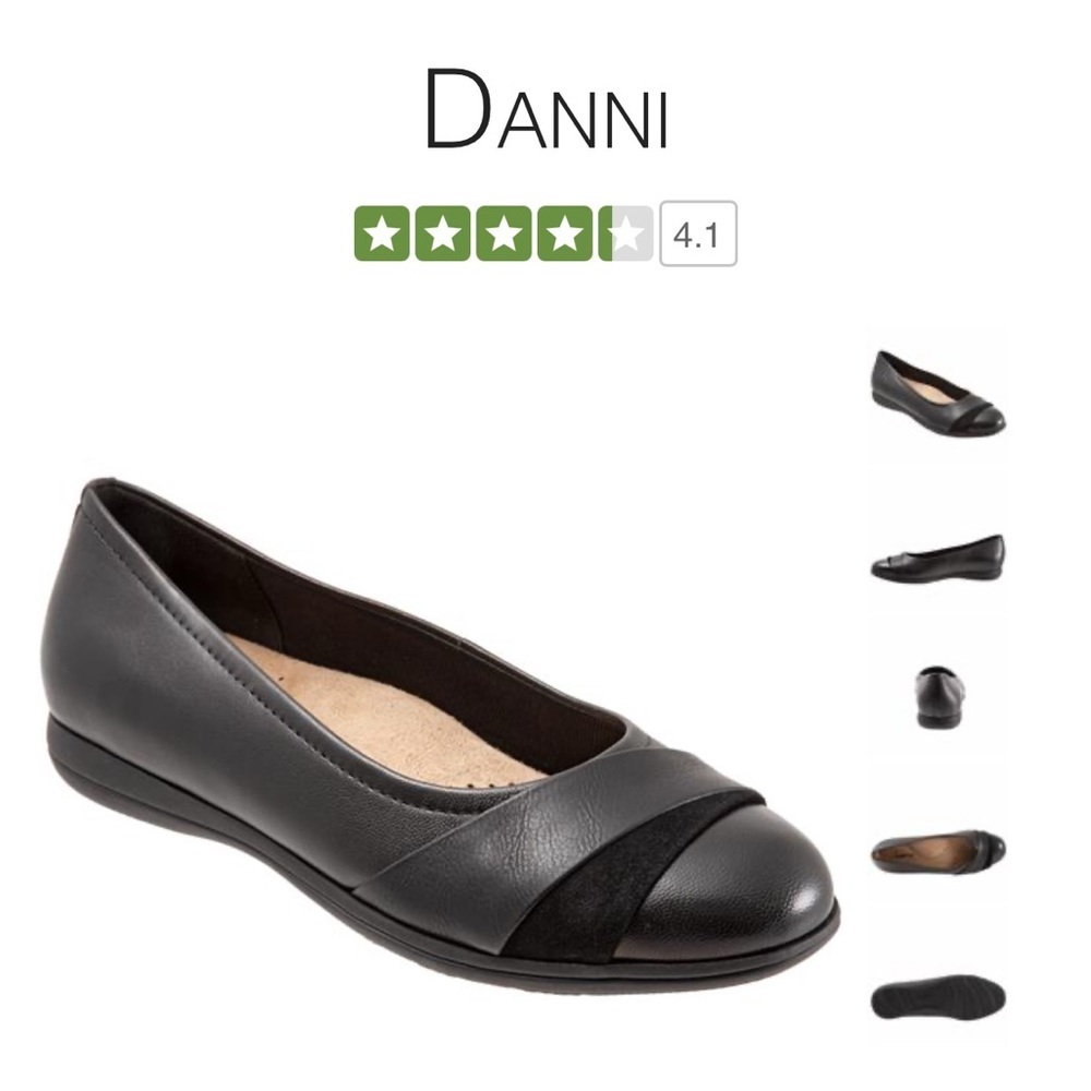 Trotters Women's “Danni” Black Ballet Flats 8 Med
